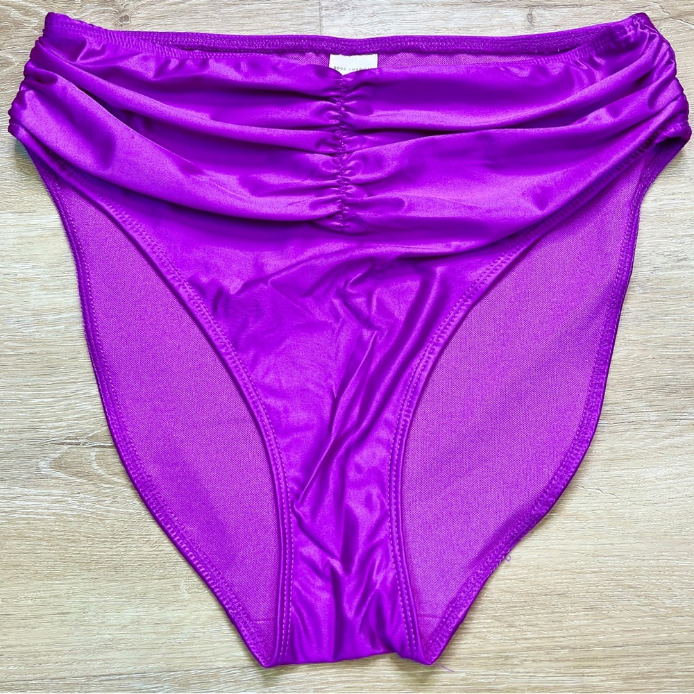 NWOT Good American Swim Bottoms Size 2/Medium Bright Purple Magenta